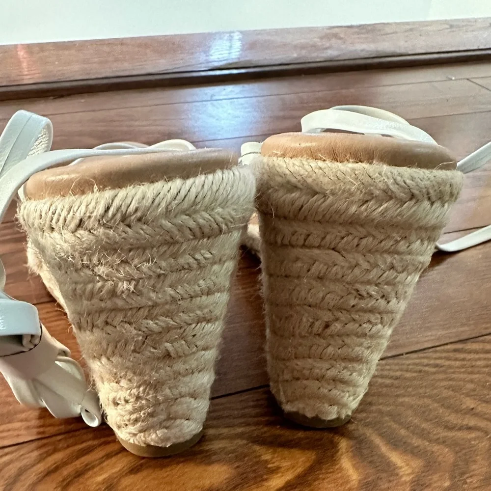 Chelsea and violet. White Wrap Espadrille Wedge  BLACK FRIDAY DEALS